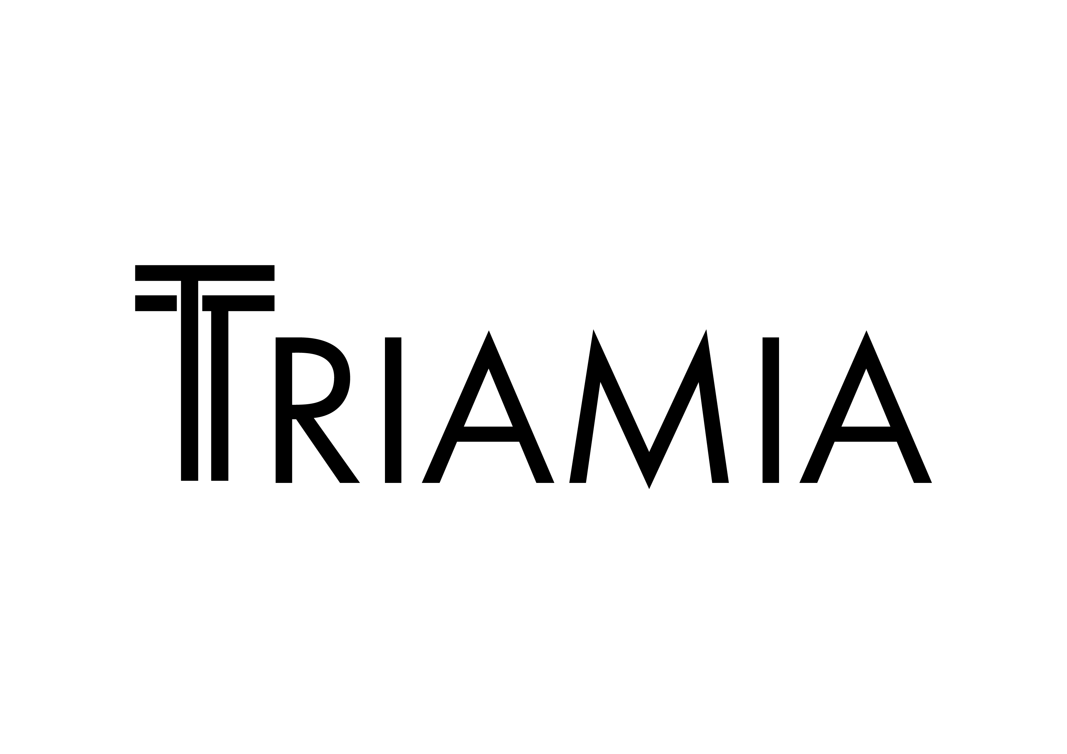 A black and white logo with the word trimaa.